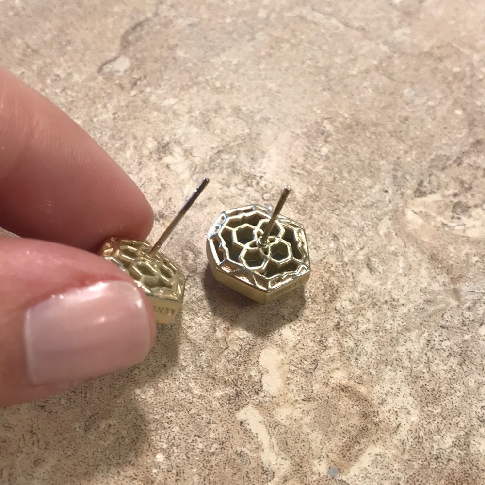 Kendra Scott Gold Drusy studs - Picture 7 of 7